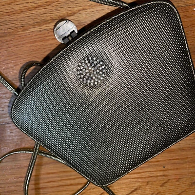 Bolso Bandolera Vintage Dorado ALBERT NIPON Texturizado Cuero Antiguo BLING Foto 1 de 4