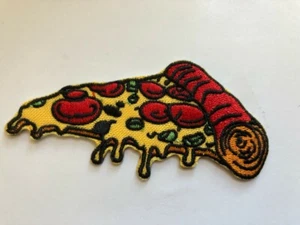 Slice of Pepperoni Pizza Slice Patch Iron-On/Sew-On Embroidered 3.5X 1.7inches - Picture 1 of 1