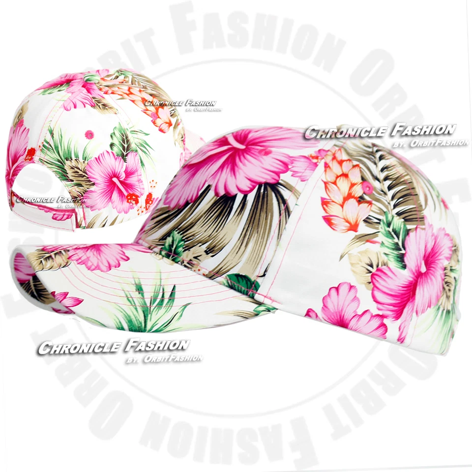 Gorra de béisbol hawaiana tropical floral ajustable sombrero en blanco liso curvado hombres sombreros Foto 1 de 4
