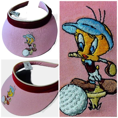 Warner Bros Looney Tunes Piolín Pájaro Visera Sombrero De Colección 97 Bordado Golf Logo Rosa Foto 1 de 4