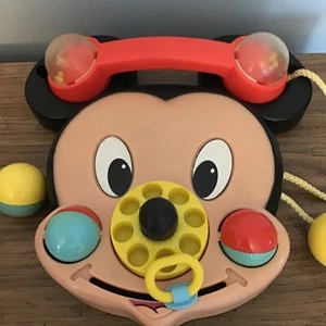 Vintage Matel Mickey Mouse Infant Play Phone 1984 - Picture 1 of 4