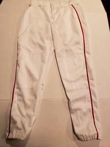 Pantalones de béisbol Majestic Youth Cool Base blancos rojos pipeados medianos - Imagen 1 de 3