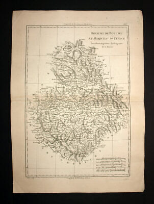 El Reino De Bohemio Y Chequia Mapa Plano Geográfico De 1787 Old Antic Map • 69.30€