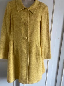 PLANET - mustard/yellow viscose/linen long line jacket - Size 12 - Picture 1 of 7