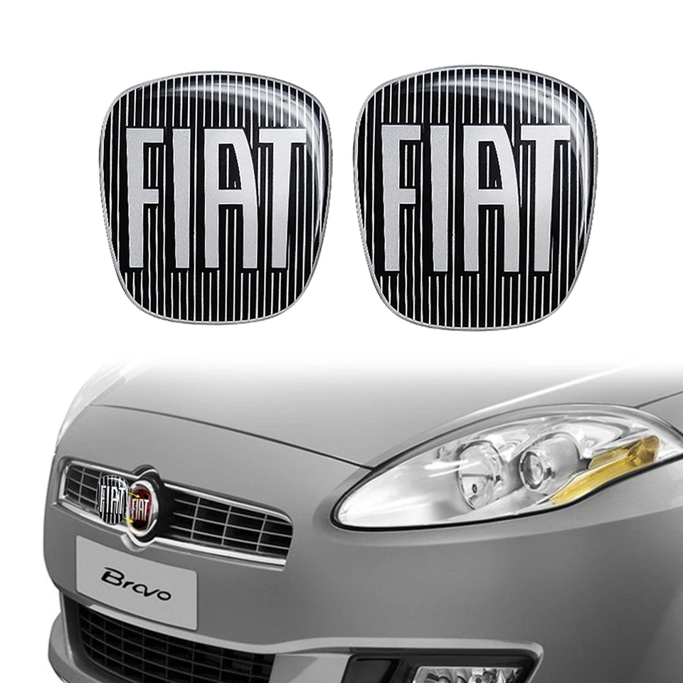 Adesivo Fiat 3D Ricambio Logo Nero per Bravo Anteriore + Posteriore - Immagine 1 di 3