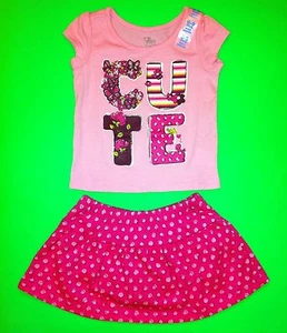 NEW! CUTE Baby Girls Shirt Skort Skirt 2 pc Set 2T Gift! Pictures Polka Dot $25 - Picture 1 of 5