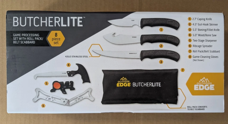 Открытый край ButcherLite набор Caper Skinner обвалки пилы точило разбрасыватель новый! - Изображение 1 из 1