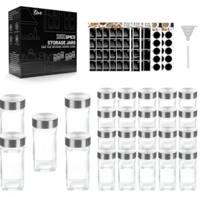 Gewürzgläser Eckig 25 Stk x 120ml Luftdichter Glas Gewürzdosen mit Streueinsatz - Bild 1 von 5