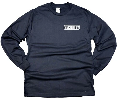 Security Cotton Long Sleeve t Shirts with Reflective Decoration Front and Back - Image 1 of 4