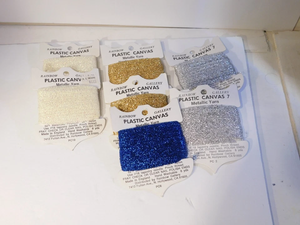 Hilo metálico de lona de plástico Rainbow Gallery - lote de 7 - plata, azul, oro ir Foto 1 de 1
