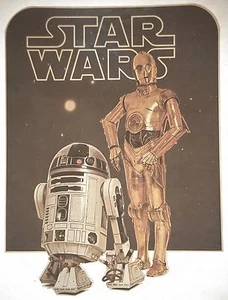 STAR WARS C-3PO & R2D2 (A) ROBOTS 1977 VINTAGE ORIGINAL FACTORS IRON-ON/TRANSFER - Picture 1 of 1