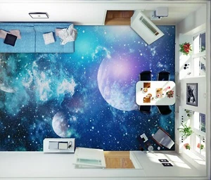 3D Purple Planet 068 Floor WallPaper Murals Wall Print Decal UK Zoe - Picture 1 of 5