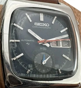 Vintage SEIKO 7016-5000 Monaco Blue Dial Flyback Chronograph Automatic - 36 mm - Picture 1 of 15