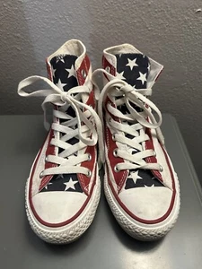 Converse all stars red white and blue hi tops w6 m4 - Picture 1 of 8