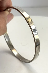 Taxco Mexico High Polish 925 Sterling Silver Bangle Bracelet 8 inch - Picture 1 of 5