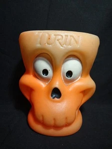 VTG HALLOWEEN JACK O LANTERN BLOW MOLD SKELLETON TURIN BUCKET CANDY CONTAINER - Picture 1 of 6