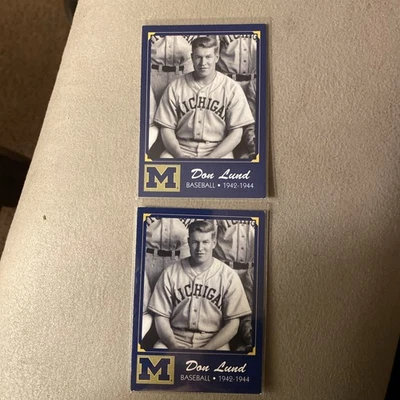 Don Lund 2004 Michigan Wolverines TK Legacy baseball card# B2 (SET OF TWO) - Image 1 of 2