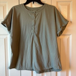 DULUTH Trading Company Womens Shirt Size XL Short Sleeve Buttons at Neckline - Picture 1 of 7