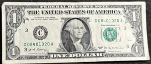 2017 Philadelphia $1 Bill October 20th 1984 Birthday/Ann. Low Sum 15 Altering 0s - Picture 1 of 2