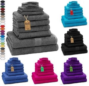 100% Egyptian Cotton 10Pcs Bath Towel Set Soft Face Hand Jumbo Bath Sheet 600GSM - Picture 1 of 54