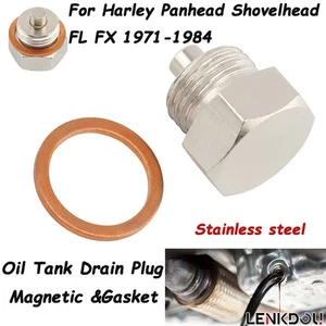 Magnetic Oil Tank Drain Plug For Harley Panhead Shovelhead FL 1965-84/FX 1971-84 - Picture 1 of 12