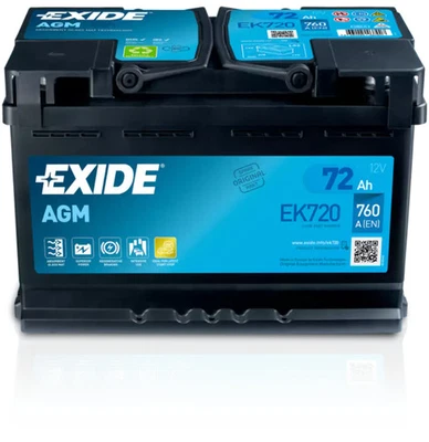 Batterie de voiture EXIDE 72Ah/760A  RENAULT CLIO 1.5 dCi 90 - Photo 1/3