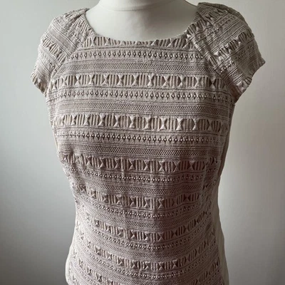 COAST BEIGE EMBROIDED FRONT TOP SIZE 12 - Image 1 of 4