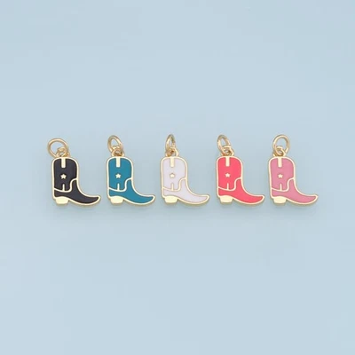 Collar Colgante Botas Esmalte Lleno de Oro 18K para Hágalo Usted Mismo Suministro para Hacer Joyas Foto 1 de 4