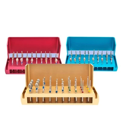 Caja de desinfección de bloque con soporte para fresas dentales autoclave de aluminio juego de 30 agujeros Foto 1 de 4