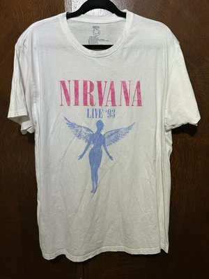 Thrashed White Nirvana Camiseta Manga Corta '93 Tour 2XL Foto 1 de 4