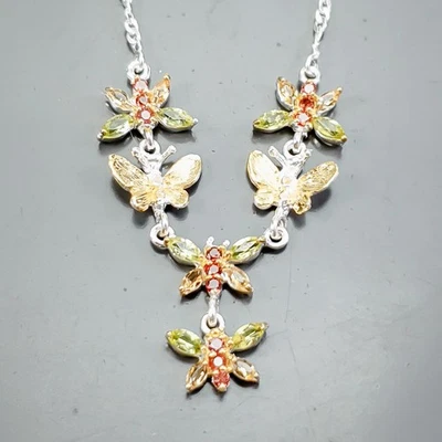 Jewellery Natural Peridot Necklace 925 Sterling Silver 19.75"/N26349 - Image 1 of 4