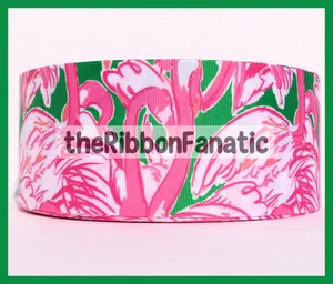 Nastro grosgrain fenicottero colonia rosa ispirato tessuto giglio 3 iarde 3"  - Foto 1 di 1