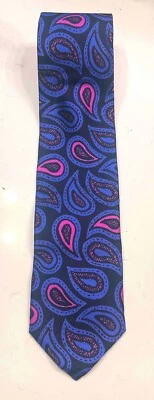 Corbata de cuello 100 % seda patrón pasiley alterno púrpura Charvet Paris $325 nueva con etiquetas Foto 1 de 3