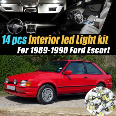 14Pc Car Interior LED Super White Light Bulb Kit for 1989-1990 Ford Escort - Image 1 of 4