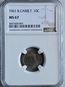 British Caribbean Territories 10 Cents 1961 NGC MS 67 - Picture 1 of 2