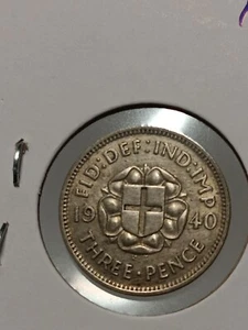 1940 Great Britain / UK 3 Pence - World Silver Coin -AU CHOICE  N/177 - Picture 1 of 2