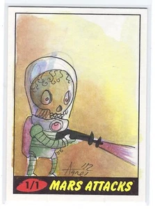 2012 TOPPS MARS ATTACKS SKETCH CARD by AGNES GARBOWSKA 1/1 - Picture 1 of 2