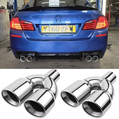 Para 5 Series F10 535i 540i 550i 2,5" a 3,5" exaustão dupla pontas quad parede dupla - Imagem 1 de 4