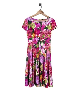 MARNI Flowers Printed Dress Pink Size 42 - Image 1 of 4