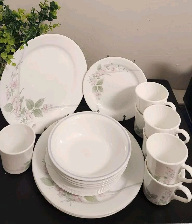 De colección 22 Piezas Corelle VERANDA Cena, Platos de Pan, Tazas, Cuencos Servicio 4+ Foto 1 de 4