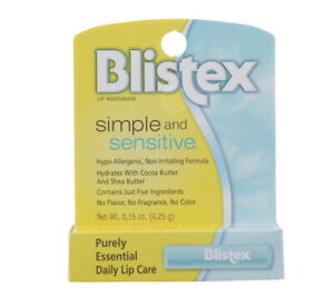 Blistex Simple & Sensitive Lip Moisturizer Essential Lip Care 0.15 oz 6 Pack NEW
