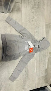 PUMA Hoodie Grey Pullover Kids Glitter Logo Size 4 - Picture 1 of 10