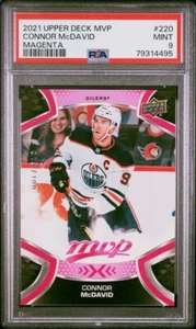 2021 Upper Deck MVP Connor McDavid Magenta /100 #220 PSA MINT 9 - Foto 1 di 2