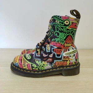 Dr Martens x Mark Wigan 1460 Pascal Psych Tattoo Kaboom Rare Ankle Boots Uk 3 - Picture 1 of 11