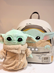 Loungefly Star Wars Baby Groger Mini Backpack 9" +Stuffed Animal Plush Mattel
