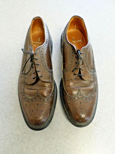 THOM BROWNE Thom McAn Bootmaster marrone pelle di ciottoli punta alare Oxford uomo 10 B made in USA
