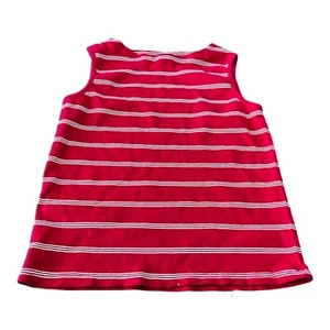 Jennifer Moore Red White Striped Tank Top, Size Medium - Picture 1 of 7