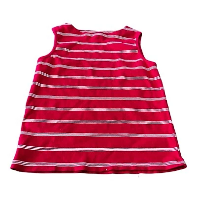 Camiseta sin mangas Jennifer Moore roja blanca a rayas, talla mediana Foto 1 de 4