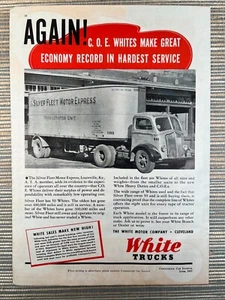 White Trucks Silver Fleet Motor Express Cleveland Ohio 1937 Vintage Print Ad - Picture 1 of 1