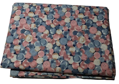 1993 Cotton Sewing Fabric Traditions Button Print Quilting Crafting 1.4 yd VTG - Image 1 of 4